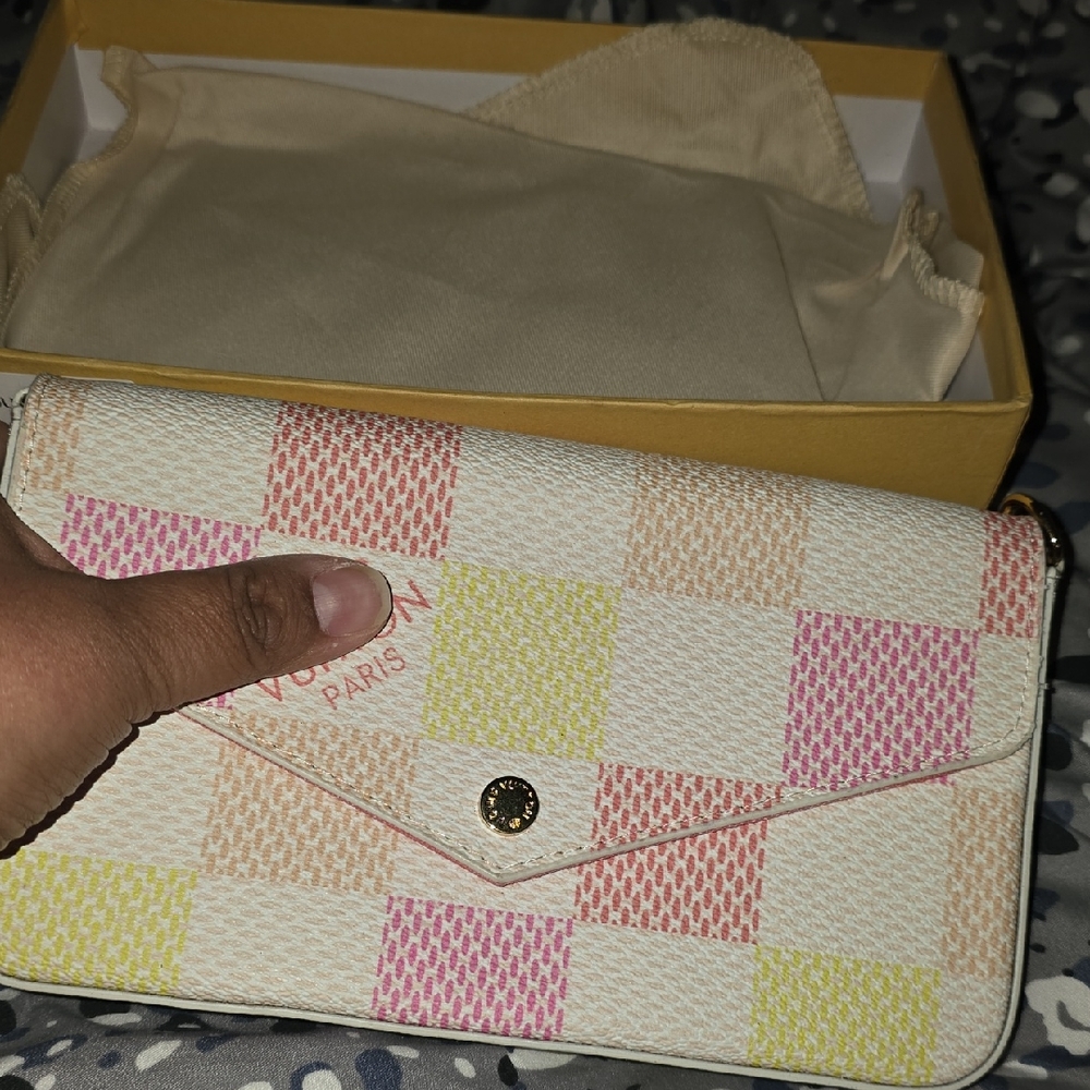 L V inspiredCheckered Multicolor Women's Crossbody Bag